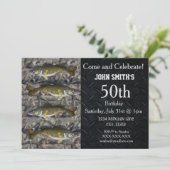 Rugged Adult Walleye Vissen Camo Verjaardag Kaart (Staand voorkant)