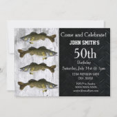 Rugged Adult Walleye Vist Camo Birthday Invitat Kaart (Voorkant)