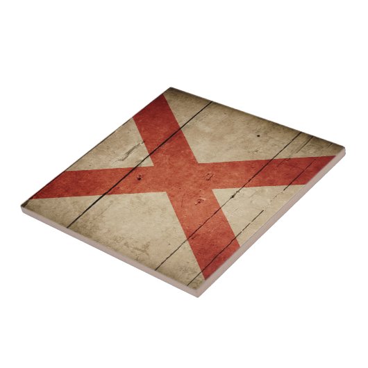 Rugged Alabama Flag Tegeltje (Zijkant)