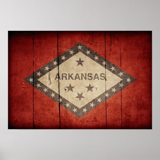 Rugged Arkansas Flag Poster (Voorkant)