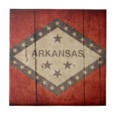 Rugged Arkansas Flag Tegeltje (Voorkant)