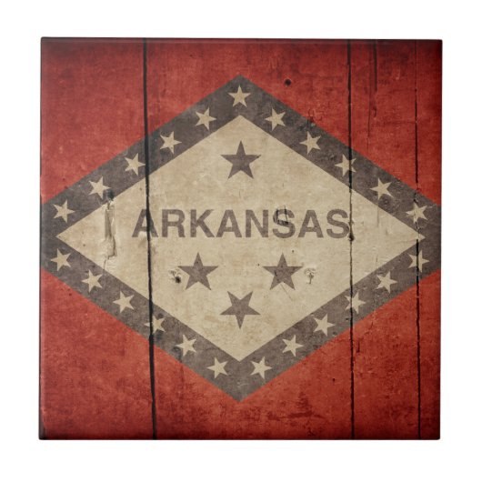 Rugged Arkansas Flag Tegeltje (Voorkant)