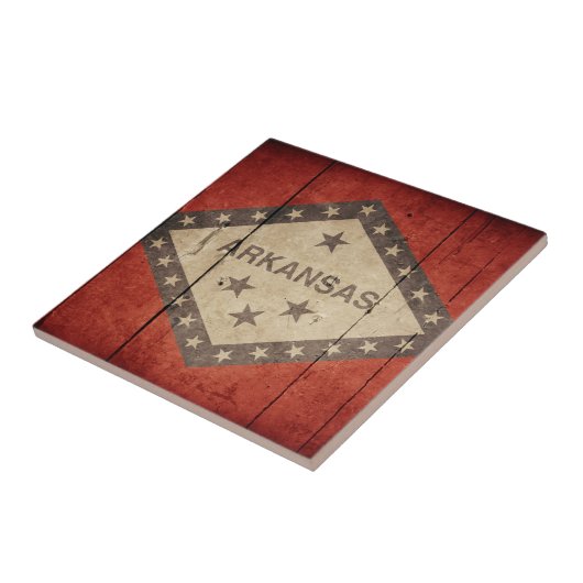 Rugged Arkansas Flag Tegeltje (Zijkant)