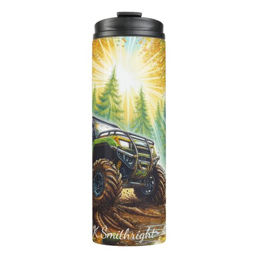 Rugged ATV Mudding Forest Adventure Thermosbeker (Voorkant)