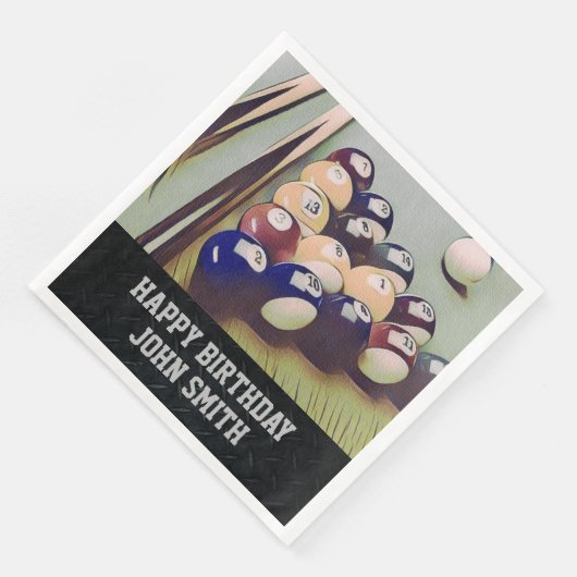 Rugged Biljart Mannen Verjaardag Servetten (Hoek)