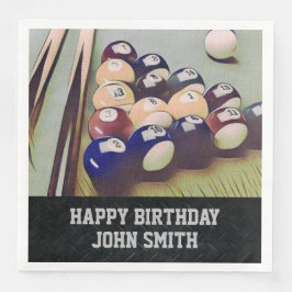 Rugged Biljart Mannen Verjaardag Servetten