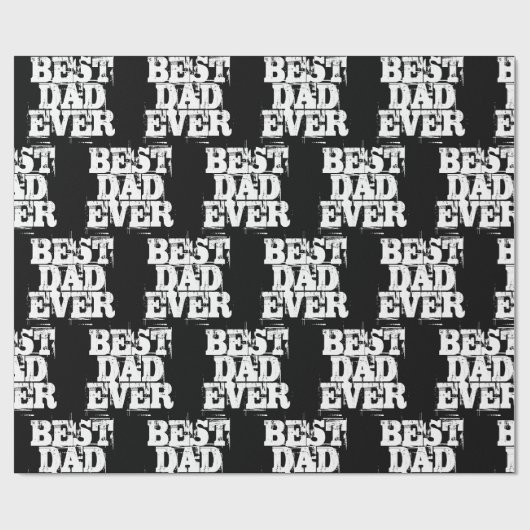 Rugged Black Best Pap Ever Typography Cadeaupapier (Vlak)