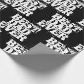 Rugged Black Best Pap Ever Typography Cadeaupapier (Hoek)