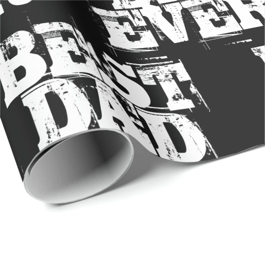 Rugged Black Best Pap Ever Typography Cadeaupapier (Rol Hoek)