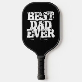 Rugged Black Best Pap Ever Typography Pickleball Paddle