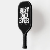 Rugged Black Best Pap Ever Typography Pickleball Paddle (Links)