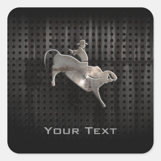 Rugged Bull Rider Vierkante Sticker (Voorkant)
