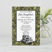 Rugged Camo Truck Driver Camo Cool Verjaardag Kaart (Staand voorkant)