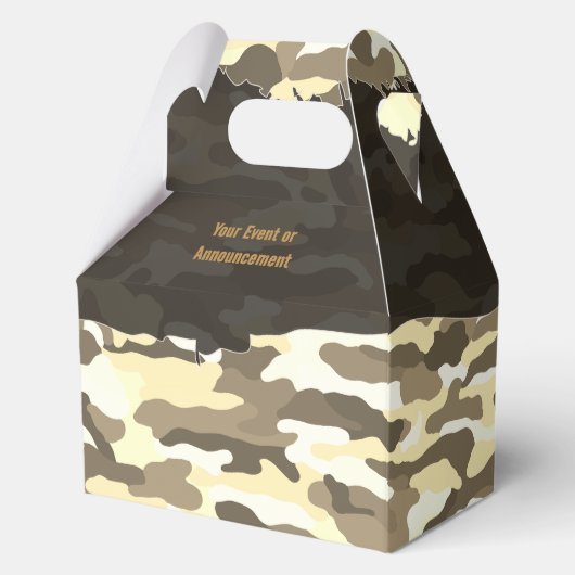 Rugged Desert Camouflage gepersonaliseerde gunstbo Bedankdoosjes (Voorkant)
