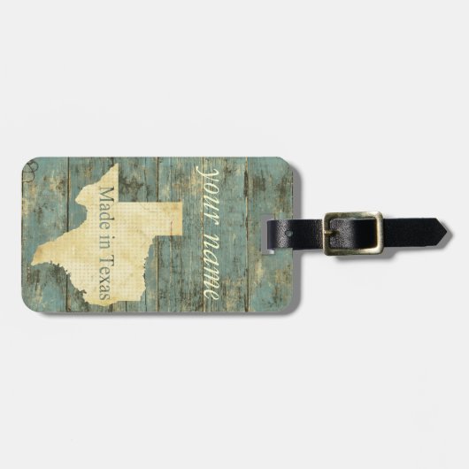 Rugged Distress Old Planks Texas Bagagelabel (Voorkant horizontaal)