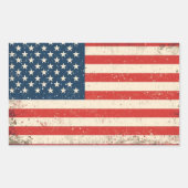 Rugged Distressed Flag Patriotic Rectangle Vinyl D Rechthoekige Sticker (Voorkant)