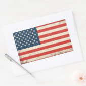 Rugged Distressed Flag Patriotic Rectangle Vinyl D Rechthoekige Sticker (Envelop)