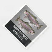 Rugged Fly Fishing Rainbow Trout Birthday Servet (Hoek)