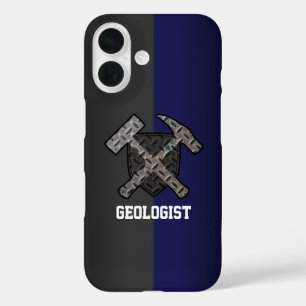 Rugged Geologist's Hammer Logo iPhone 16 Hoesje