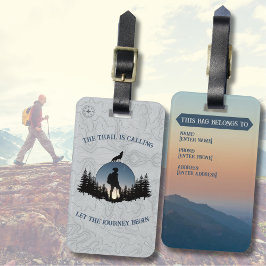 Rugged Hiking Blue Gray Topography Wilderness Bagagelabel