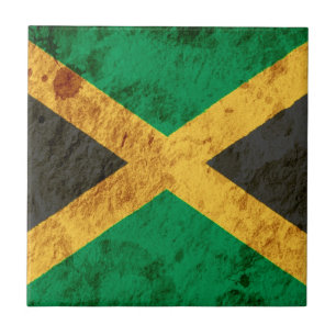 Rugged Jamaican Flag Tegeltje