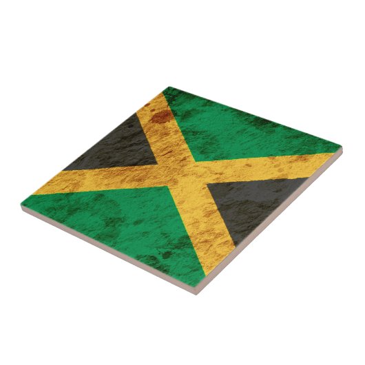 Rugged Jamaican Flag Tegeltje (Zijkant)