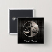 Rugged Justice Scales Vierkante Button 5,1 Cm (Voorkant /achterkant)