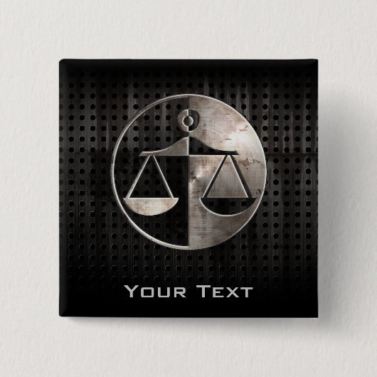 Rugged Justice Scales Vierkante Button 5,1 Cm (Voorkant)