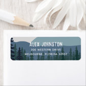 Rugged Mountain Range Return Address Etiket (Insitu)