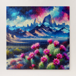 Rugged Mountains Blooming Cactus Square 556 pc Legpuzzel