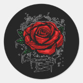 Rugged Rose Ronde Sticker (Voorkant)