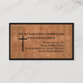 Rugged Stamped Brown Leather Church Visitekaartje (Voorkant)