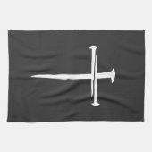 Rugged Three Nails White Cross Christelijk Theedoek (Horizontaal)