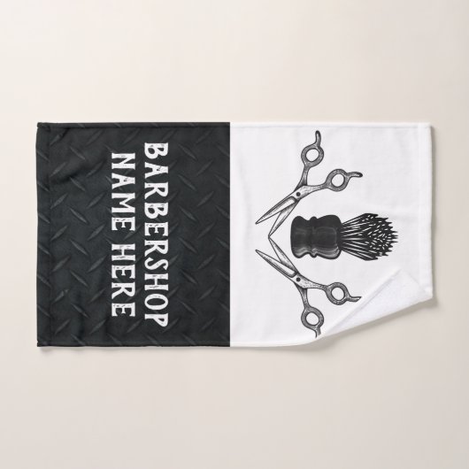 Rugged Trendy Modern Barber Scissors Barbershop Handdoek (Handdoek)