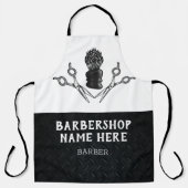 Rugged Trendy Modern Barber Scissors Barbershop Schort (Voorkant)