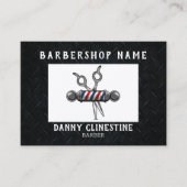 Rugged Trendy Modern Barber Scissors Barbershop Visitekaartje (Voorkant)