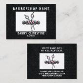 Rugged Trendy Modern Barber Scissors Barbershop Visitekaartje (Voorkant / Achterkant)