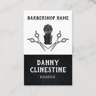 Rugged Trendy Modern Barber Scissors Barbershop Visitekaartje