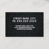 Rugged Trendy Modern Barber Scissors Barbershop Visitekaartje (Achterkant)