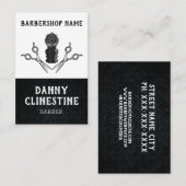 Rugged Trendy Modern Barber Scissors Barbershop Visitekaartje (Voorkant / Achterkant)