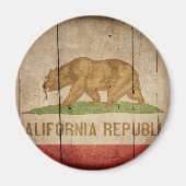 Rugged Wood California Flag Magneet (Voorkant)