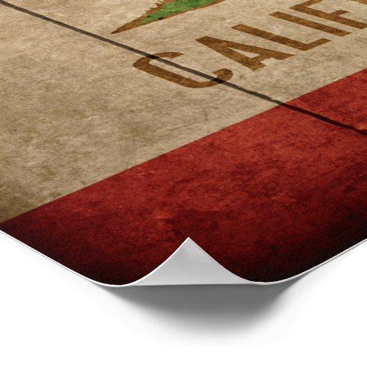 Rugged Wood California Flag Poster (Hoek)