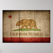 Rugged Wood California Flag Poster (Voorkant)