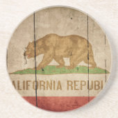 Rugged Wood California Flag Zandsteen Onderzetter (Voorkant)