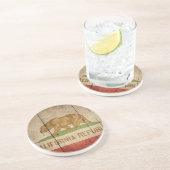 Rugged Wood California Flag Zandsteen Onderzetter (Zijkant)