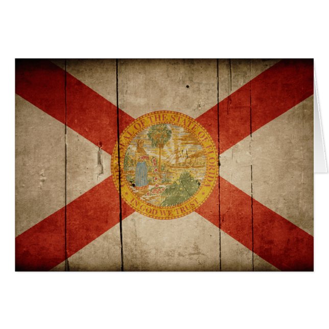 Rugged Wood Florida Flag (Voorkant Horizontaal)