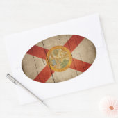Rugged Wood Florida vlag Ovale Sticker (Envelop)