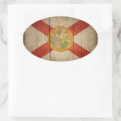 Rugged Wood Florida vlag Ovale Sticker (Tas)