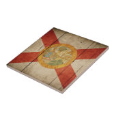 Rugged Wood Florida vlag Tegeltje (Zijkant)