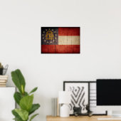 Rugged Wood Georgia Flag Poster (Thuiskantoor)